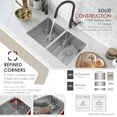 thumbnail image 5 of Stylish Undermount 28" Stainless Steel 16G Double Bowl Kitchen Sink with Grids & Strainers S-300XG, 5 of 12