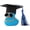 Blue, variant on wonuu Car Dashboard Decor Graduation Hat Color Rubber Duck, Car Ducks Ornaments with Mini Graduation Hat Necklace Sunglasses (Gold)