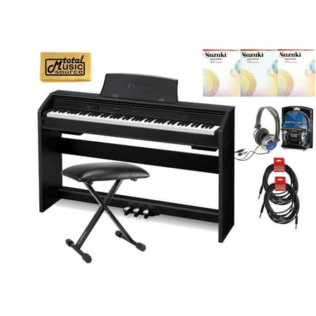 Casio Privia PX-760 88-Key Digital Piano Deluxe Bundle - Black, PX760BK DELUXE