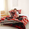 thumbnail image 4 of Manfei Speed Motorbike Full Size Comforter Sets,Red Checkered Pattern Bedding Comforter Set,Reversible,3-Piece,1 Comforter and 2 Pillowcases, 4 of 7