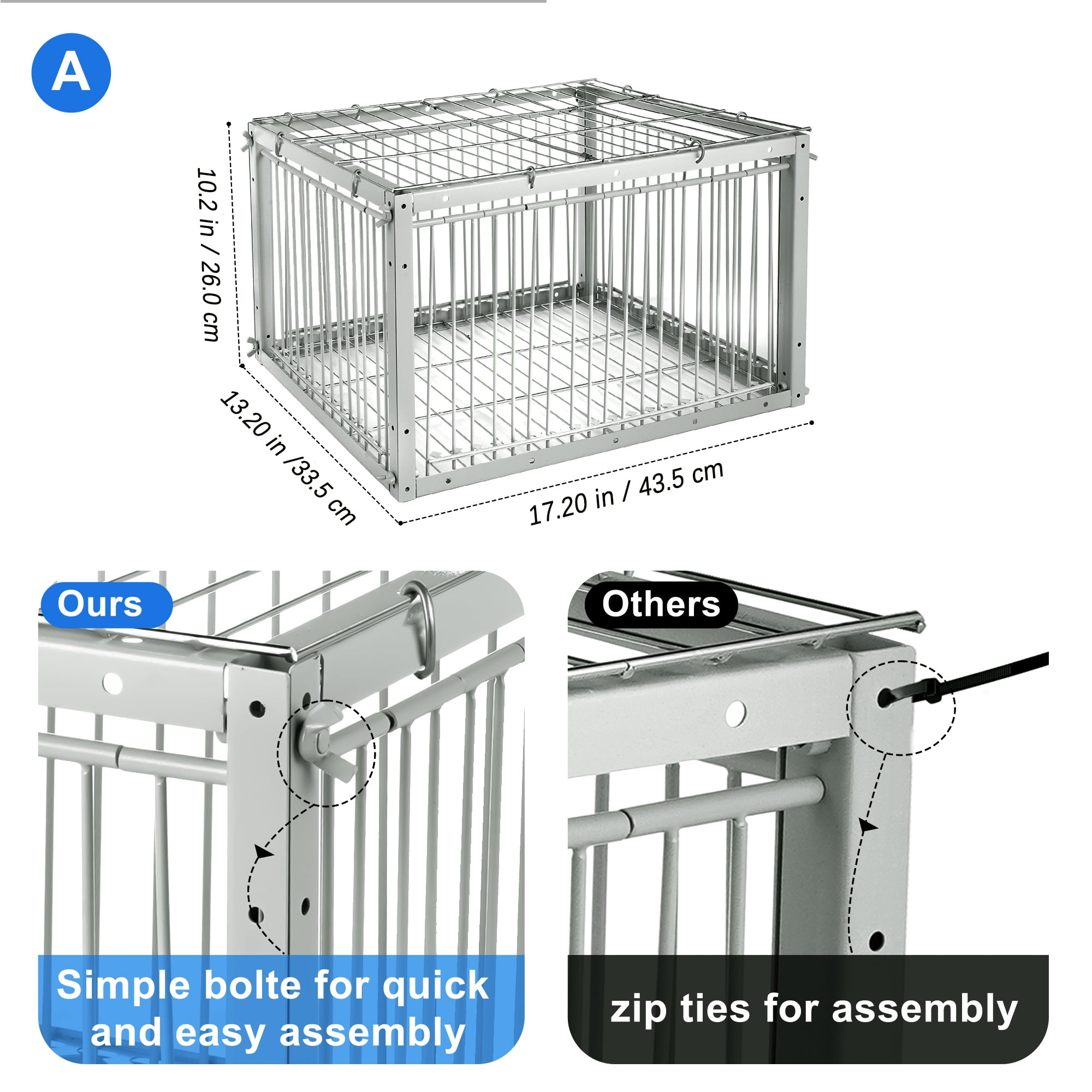 Big Foldable Galvanised Pigeon Dove Bird Trap Cage Feral Pigeon Humane Way  with The one-Way Entrance Trapping Pigeons Doves in Cages (40x40x26