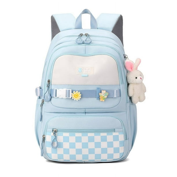 Mochila para estudiantes de secundaria, para niñas, con protección para la espalda, de gran capacidad, estilo ins, sencilla