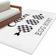 thumbnail image 2 of Rectangle Area Rug 4x6ft, Easter Eggs Black White Buffalo Check Non-Shedding Washable Area Rug, Simply White Back Non Slip Low-Profile Rugs for Living Room, Bedroom Dining Room, 2 of 9