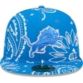 thumbnail image 2 of Men's New Era Blue Detroit Lions Paisley 59FIFTY Fitted Hat, 2 of 6