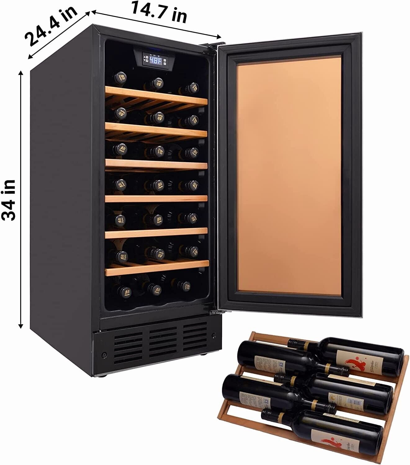 Smad Wine Fridge 31 Bottle With Digital Temperature Control & Stainless Steel