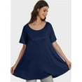 thumbnail image 2 of Women's Plus Size Short Sleeve Tunic Top - Casual Loose Fit Flare Swing T-Shirt, Basic Comfort, 2 of 6