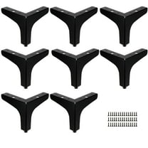 LAMIRO 8Pcs 6 Inch Black Furniture Legs,Replacement Iron Triangle Sofa Legs with Screws,DIY Furniture Leg