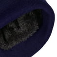 thumbnail image 3 of Polar Extreme Heat Men's Sherpa Lined Knit Hat, Navy, 3 of 5