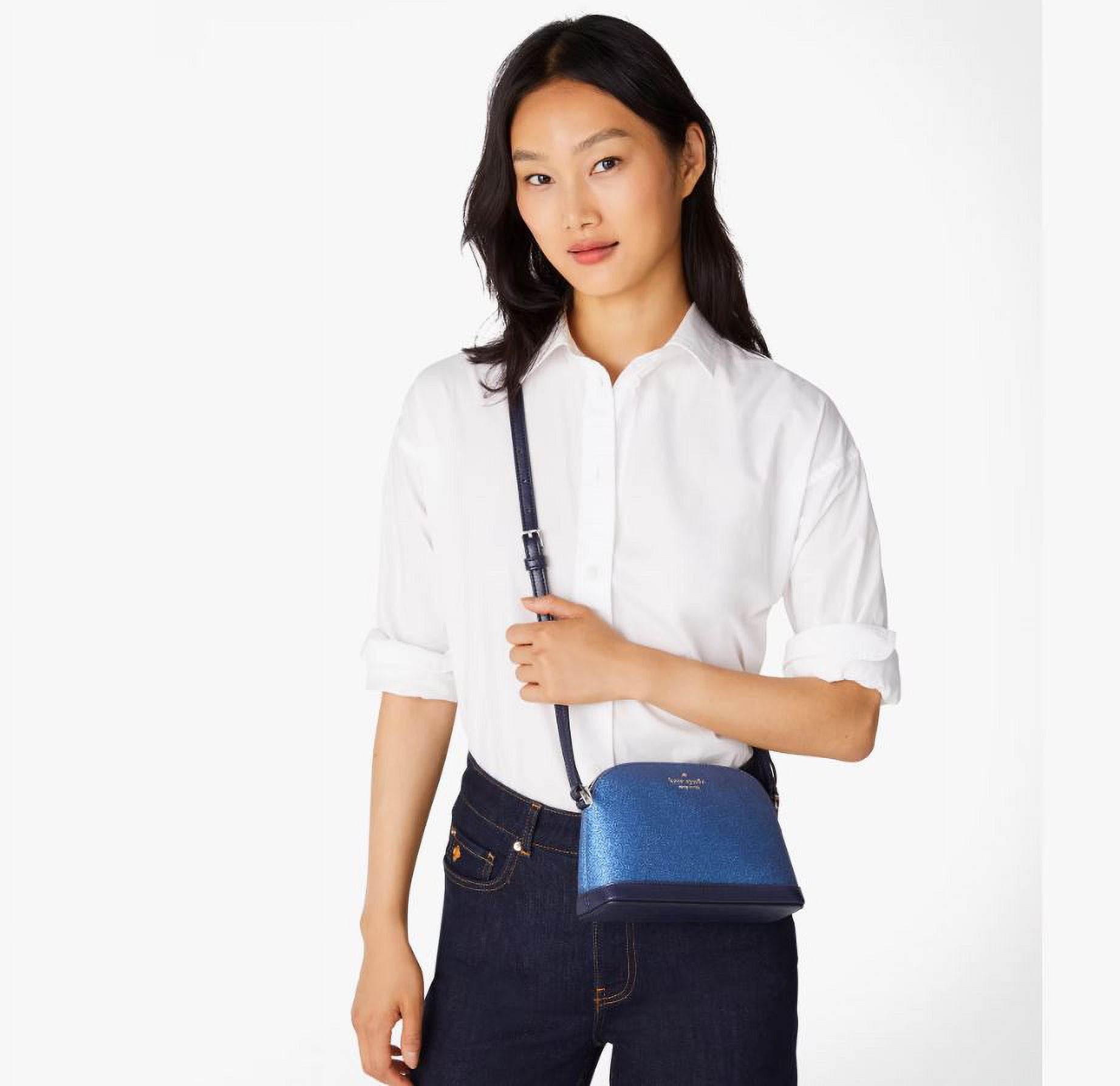 Kate Spade Crossbody Purse Tinsel Glitter Small Dome Blue Womens Accessories NEW Walmart