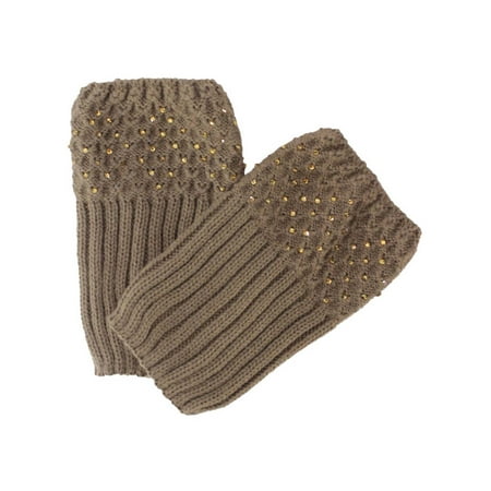 Black Boot Cuff Accessory - Knit Boot Cuff Leg Warmers With Rhinestones