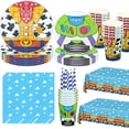 thumbnail image 2 of Decoración de Toy Story para niños, platos de recuerdo para fiesta de cumpleaños, globos de nubes blancas, cielo azul, suministros para Baby Shower, 2 of 4