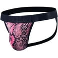 thumbnail image 3 of JOCKMAIL Mens Sexy Thong Underwear Low Rise Leopard Pattern Playful Printed Men's Jockstraps Athletic Supporters, 3 of 7