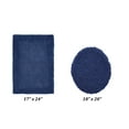 thumbnail image 2 of Better Trends 2 Piece Premium Bathroom Rug Set 100% Cotton Soft Tufted Reversible Bath Rug Water absorbent Bath Mat Ideal for Bathroom Shower and Tub Use, Edge Collection Navy (18" x 20" | 17" x 24"), 2 of 3