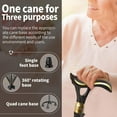 thumbnail image 3 of Smart Alarm Walking Cane for Men & Women, Telescopic and Adjustable Walking Sticks for Seniors, USB Direct Charge, with LED Light, One Cane for Three Purposes, Light and Stable, 3 of 7