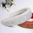 thumbnail image 6 of Rhinestone Headband for Women, Fashion Padded Headband Beaded Headband Glitter Sparkly Headband Crystal Headband Diamond Pearl Headband Party Wide Headband Hair Accessory for Girls (Yellow), 6 of 9
