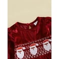 thumbnail image 6 of aturustex Infant Baby Girls Christmas Romper 0-18M Newborn Long Sleeve Velvet Bodysuits Crewneck Santa Claus Embroidery Jumpsuit Toddler Little Girl Fashion Cozy Casual Fall Clothes, 6 of 8