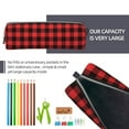 thumbnail image 5 of Haiem Buffalo Plaid Red Black Print Leather Pencil Case Art Supplies Case Zipper Pencil Pouch Stationery Storage Pencil Bag, 5 of 7