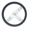 thumbnail image 2 of 14" Polished Steering Wheel w/Ford Horn Most Cars & Trucks Bronco F100 Mustang, 2 of 3