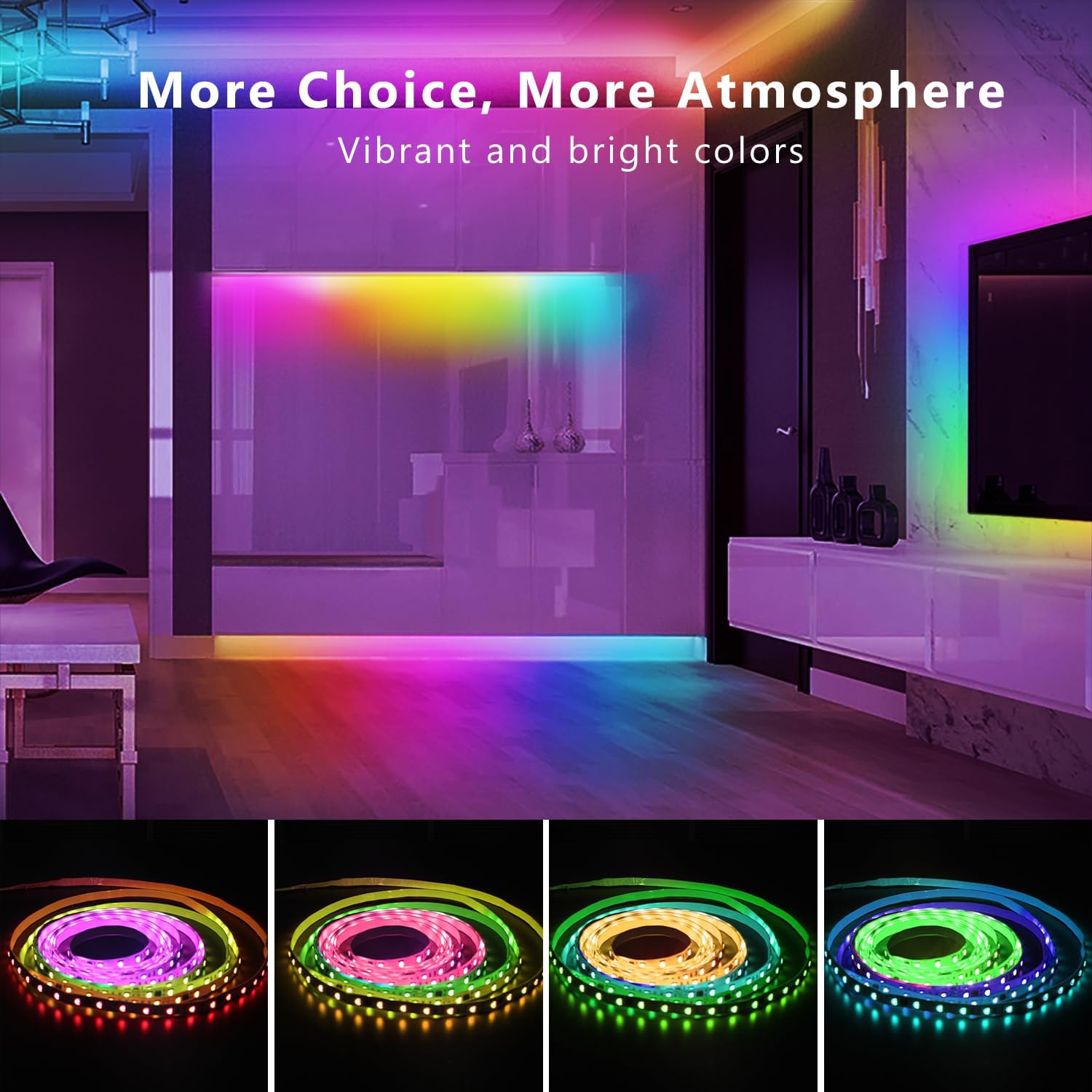 Daybetter Smart RGBIC LED Strip Lights, 16.4ft Segmented Color photo 6
