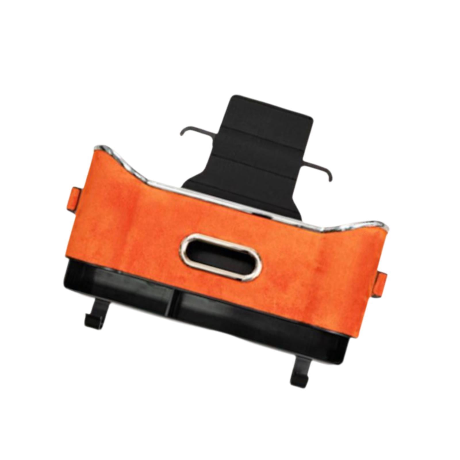 Tongina Car Rear Seat Storage Box Cup Holder Sturdy 13.3x3x6.6inch Car Travel Accessories Versatile for Kids Adults Tissue Box Cover Orange