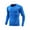 Blue, variant on Men Compression Shirt Long Sleeve Athletic Workout Base Layer Quick Dry Rash Guard UPF 50 Activewear