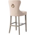 thumbnail image 5 of Costaelm Hank 29" Tufted Velvet Upholstered Counter Stool in Taupe, 5 of 6