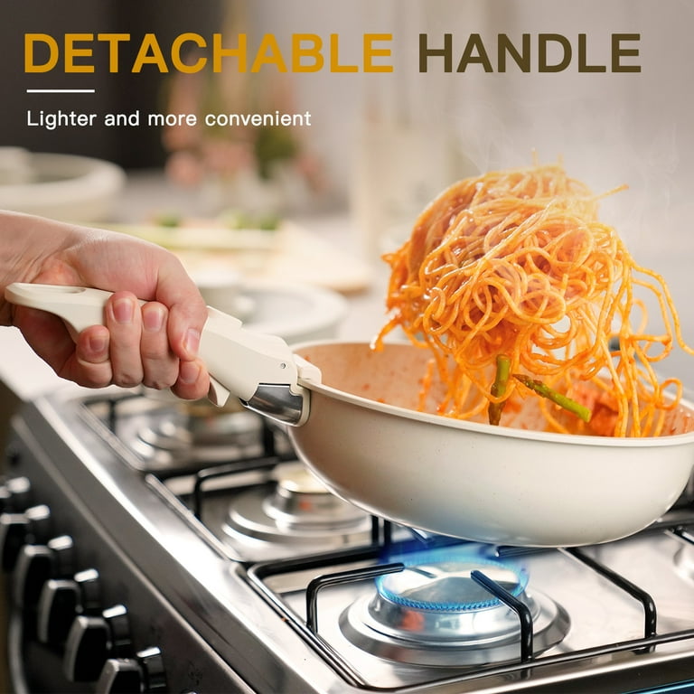 Astercook, Detachable Handle for Cookware, White, Universal Fit