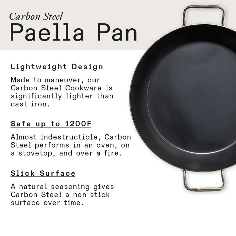 Made In Cookware - 13 Blue Carbon Steel Paella & Griddle Pan 