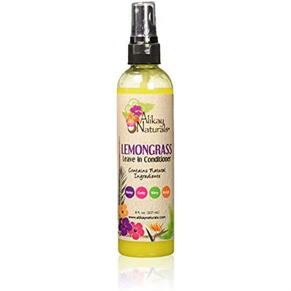 Alikay Naturals Lemongrass Leave In Conditioner Natural Silk Amino Acid, Aloe Vera Juice, Lemongrass Oil 8 Ounce