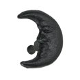 thumbnail image 4 of Zeckos Black Cast Iron Crescent Moon Face Cabinet Drawer Pull Set of 6, 4 of 7