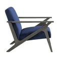 thumbnail image 3 of Benjara Lara 32 Inch Accent Chair, Gray Polyester, Round Brown Solid Wood Frame, 3 of 6