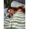 thumbnail image 3 of Sage Green Queen Size Flat Sheet, Wrinkleproof & Fadeproof Cooling Flat Bed Sheet Only, Abstract Geometric Ocean Wave Stripe Breathable Soft Bedding Top Sheets 90 x 102 Inches, 3 of 8