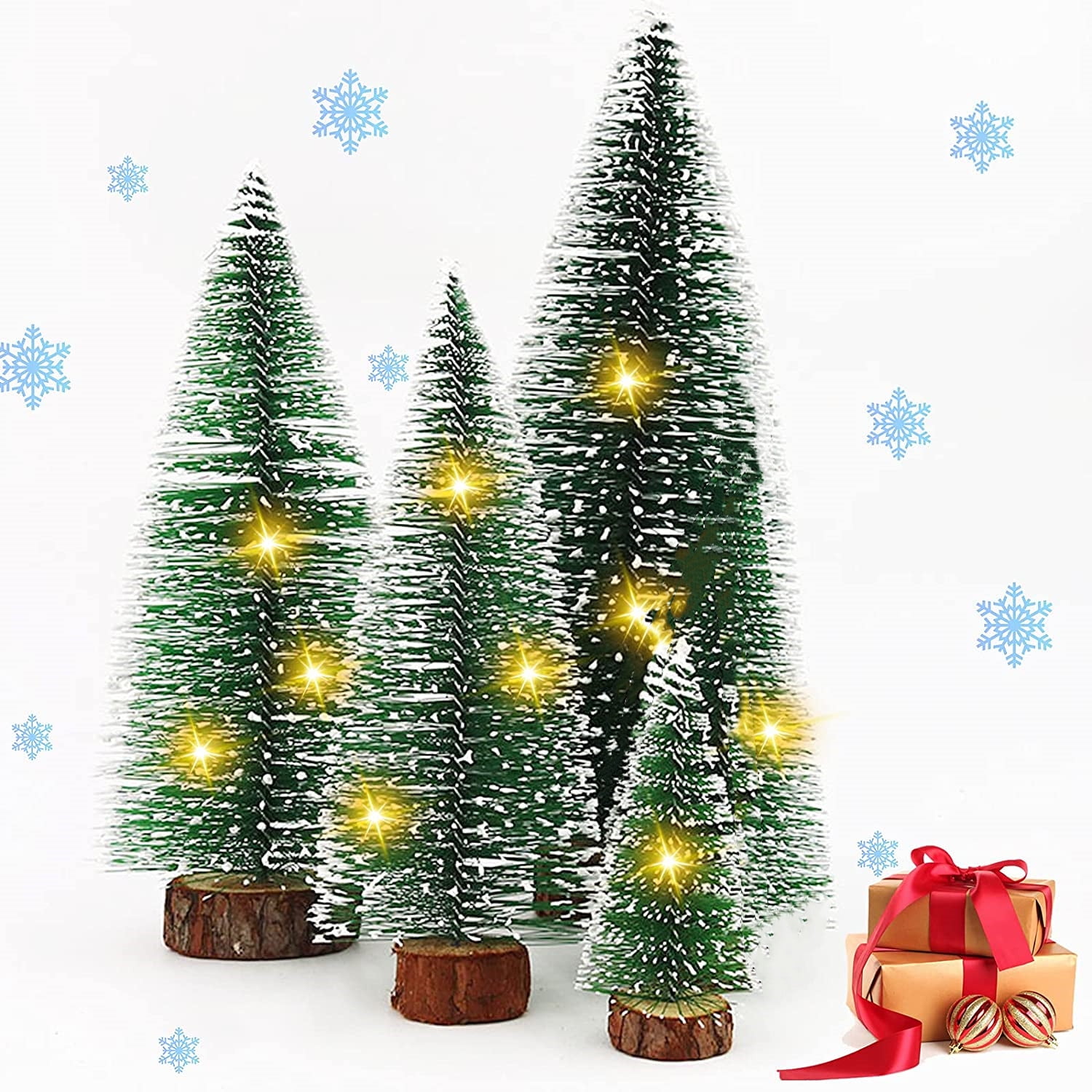 Desktop Miniature Pine Tree with Led Christmas Tree Lights, Tabletop
