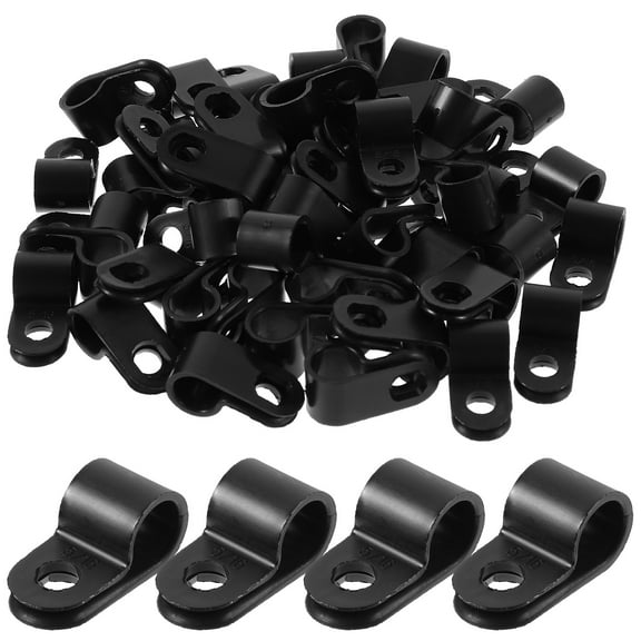 FELTECHELECTR 100pcs Rshape Electrical Wire Staples PVC Cable Mounting Clips