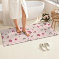 thumbnail image 4 of Pioneer Flower Floral Print Pattern Bathroom Rugs Mat, Non Slip Microfiber Bathroom Rug with Rubber Backing, Soft Mats for Bathroom Floor Tub Shower, 24"x60", 4 of 5