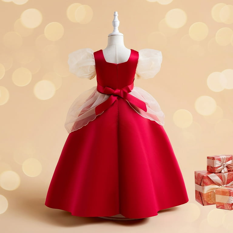 Dresses for Girls 4-5 Years A-Line Vintage Court Puffed Sleeve Long Performance Party Fit & Flare Red Sun Dress - Walmart.com Dresses for Girls 4-5 Years A-Line Vintage Court Puffed Sleeve Long Performance Party Fit & Flare Red Sun Dress - Walmart.com