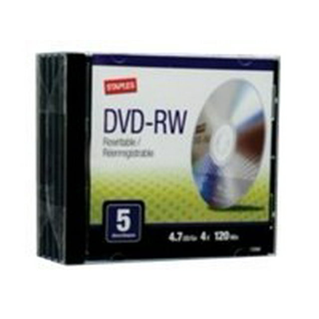 Staples 5 x DVDRW 4.7 GB (120min) 4x jewel case