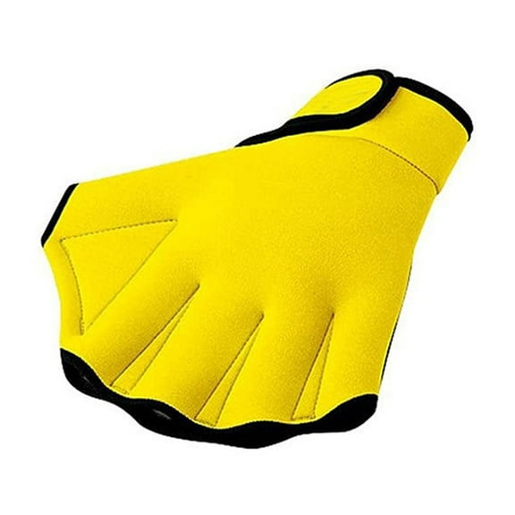 Yellow Gloves US Swimming Gloves Fit Swim Training Gloves Gloves Fitness Water Resistance Training Gloves for Swimming Diving with Wrist Strap