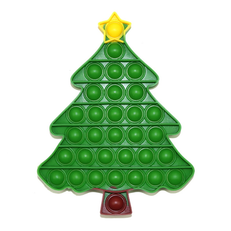 Fit Relieve Anxiety and Stress Desk Toys for Children and Adults Pink Color 20 Pcs Christmas Tree Squeeze pop Bubble Fidget Sensory Toys 