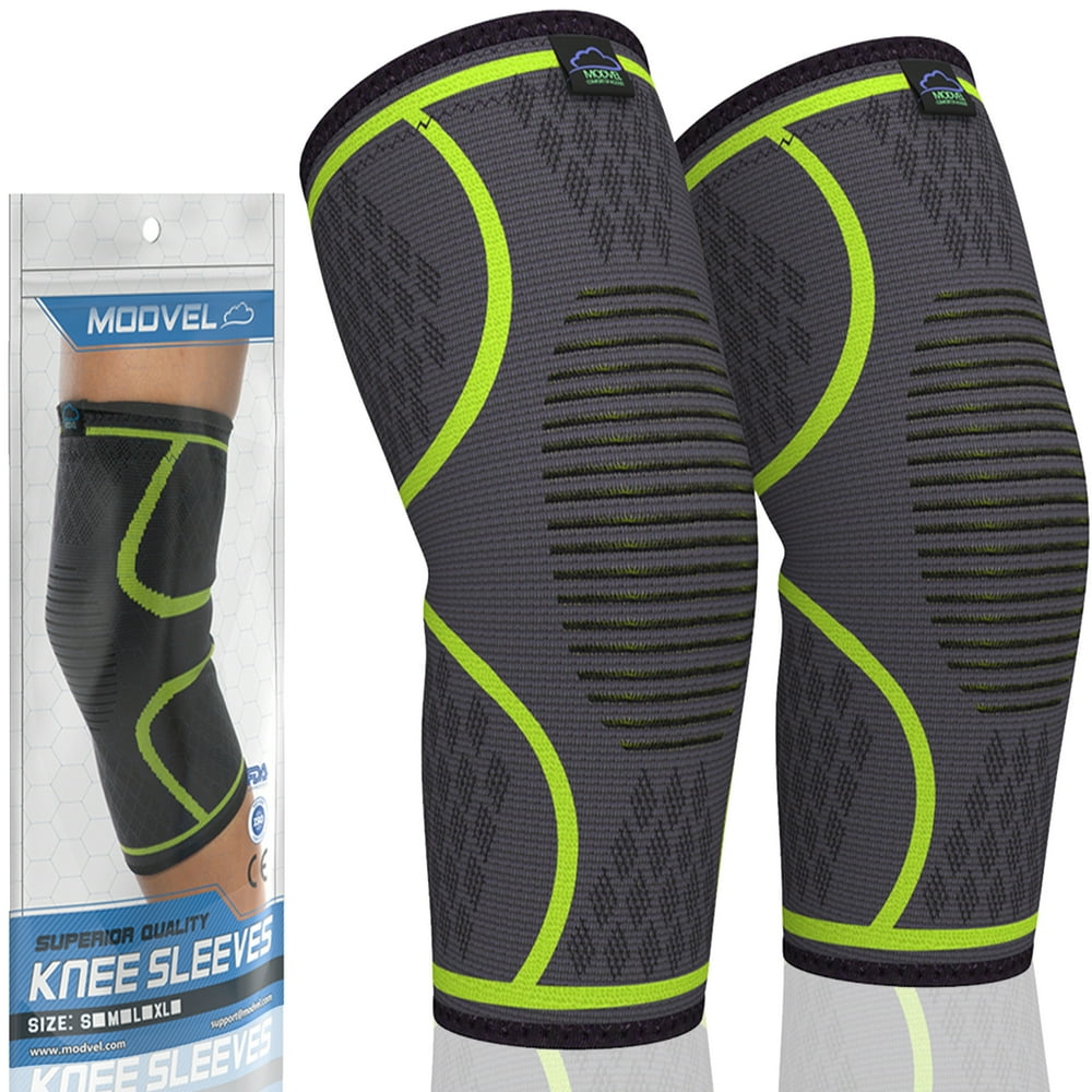 MODVEL 2 Pack Knee Compression Sleeve Best Knee Brace Knee Support