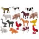 thumbnail image 2 of Lot de 16 figurines d'animaux de ferme en plastique, miniatures, lavables, en PVC, 2 of 3