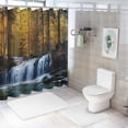 thumbnail image 7 of Orinice Autumn Forest Waterfall Shower Curtain Autumn Landscape Jungle Natural Scenery Seasonal Landscape Tree River Stone Fabric Bathroom Decoration Set With Hooks 60x72, 7 of 7