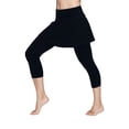 thumbnail image 3 of TrendOFT Skirted Legging for Women Yoga Legging with Skirts Active Skort Athletic Ruffle Lifting Women Tennis Leggings Clothes with Pockets Navy S, 3 of 6
