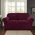 thumbnail image 4 of JIAN YA NA Stretch Velvet Sofa Covers, Plush Armchair Loveseat Couch Slipcover, Non-slip Furniture Protector, Friendly to Pets (Burgundy, For Armhair), 4 of 10