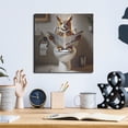 thumbnail image 6 of Luxe Metal Art 'Owl Business Bathroom' by Rey Klimt Metal Wall Art, 12" x 12", 6 of 9