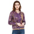 thumbnail image 1 of Fashion Womens Sequin Long Sleeve Front Zip Jacket with Ribbed Cuffs, 1 of 5
