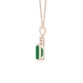 thumbnail image 2 of ANGARA Natural 1 Ct Emerald-Cut Emerald Pendant with Diamond Trio in 14K Rose Gold for Women (Size-7x5mm) | May Birthstone, Birthday, Anniversary, Jewelry Gift for Women | Natural Emerald Necklace, 2 of 8