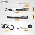 thumbnail image 4 of KODIAK STRAPS Ratchet Straps Heavy Duty Tie Down Strap Set 2200 Break Strength – 1" x 17' 4pk with Soft Loops Cargo Truck Bed Tie Downs – Coated Deep S-Hook & Carry Bag for Securing Cargo Black…, 4 of 6