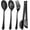 Black, variant on Vesteel 12-Piece Stainless Steel Black Serving Utensils, Include 3 Large Serving Spoons, 3 Slotted Serving Spoons, 3 Servin Tongs