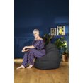 thumbnail image 2 of Gouchee Home Alfa Black Bean Bag Chair – Soft Velour Polyester Fabric with Polystyrene Bead Filling, Suitable for Adults and Teens, Lightweight & Portable Seating for Dorm or Living Room, 2 of 7